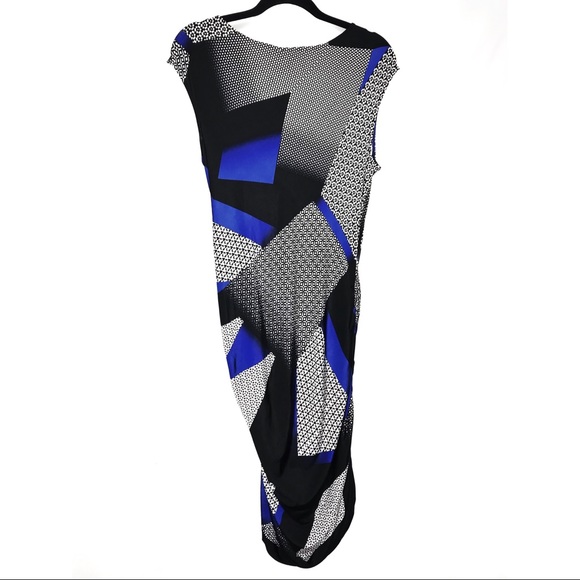 BCBGmaxazria Bodycon Dress || Blue Multi - Picture 4 of 6